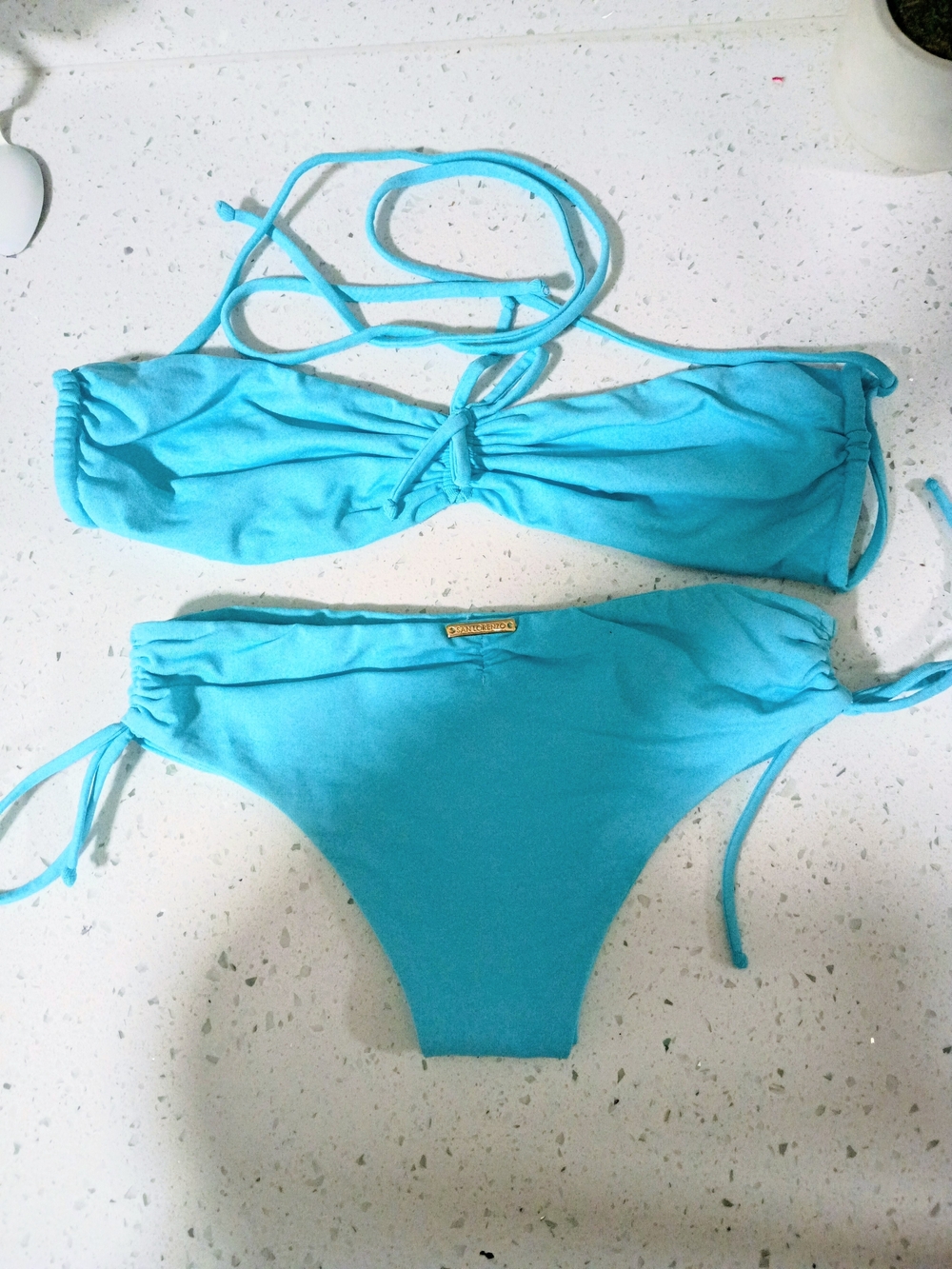 San Lorenzo Bright Turquoise String Bikini Set